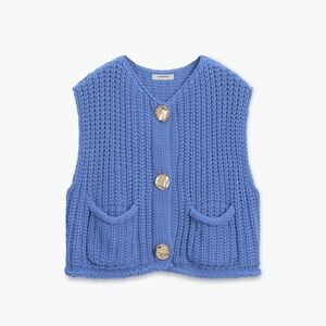 Blue Crochet Sweater Vest